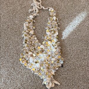 Seashell and Gold-Toned Statement Necklace